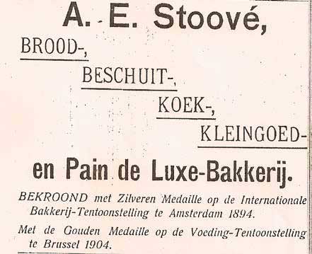 Advertentie van bakkerij C.A. Stoové in de Gids voor Zeist, C. Avis (na 1894)