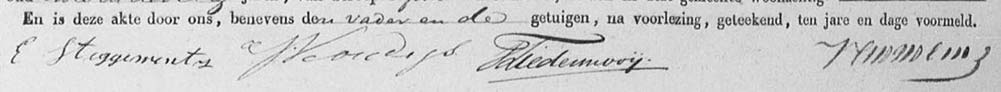 Handtekening van E. Steggewentz op de geboorteakte